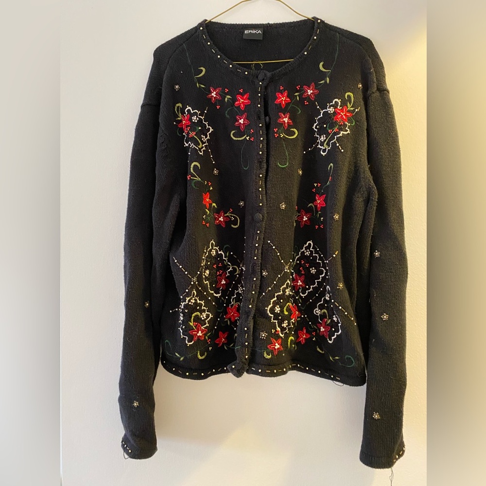 Embroidered Christmas sweater
